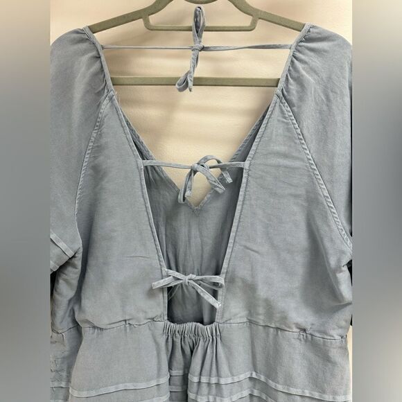 Babydoll Mini-Dress Seven For All Mankind Light Denim XL - Picture 7 of 9